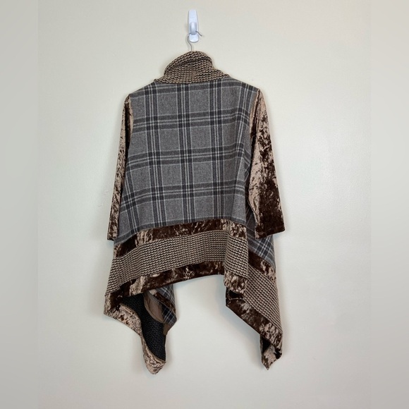 KAMANA OPEN FRONT MIXED MEDIA LAGENLOOK WHIMSICAL CARDIGAN - Picture 2 of 9